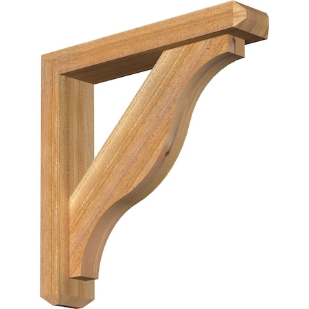 Ekena Millwork Funston Craftsman Rough Sawn Bracket w/ Offset Brace, Western Red Cedar, 4"W x 20"D x 20"H BKT0402X20X20FST04RWR
